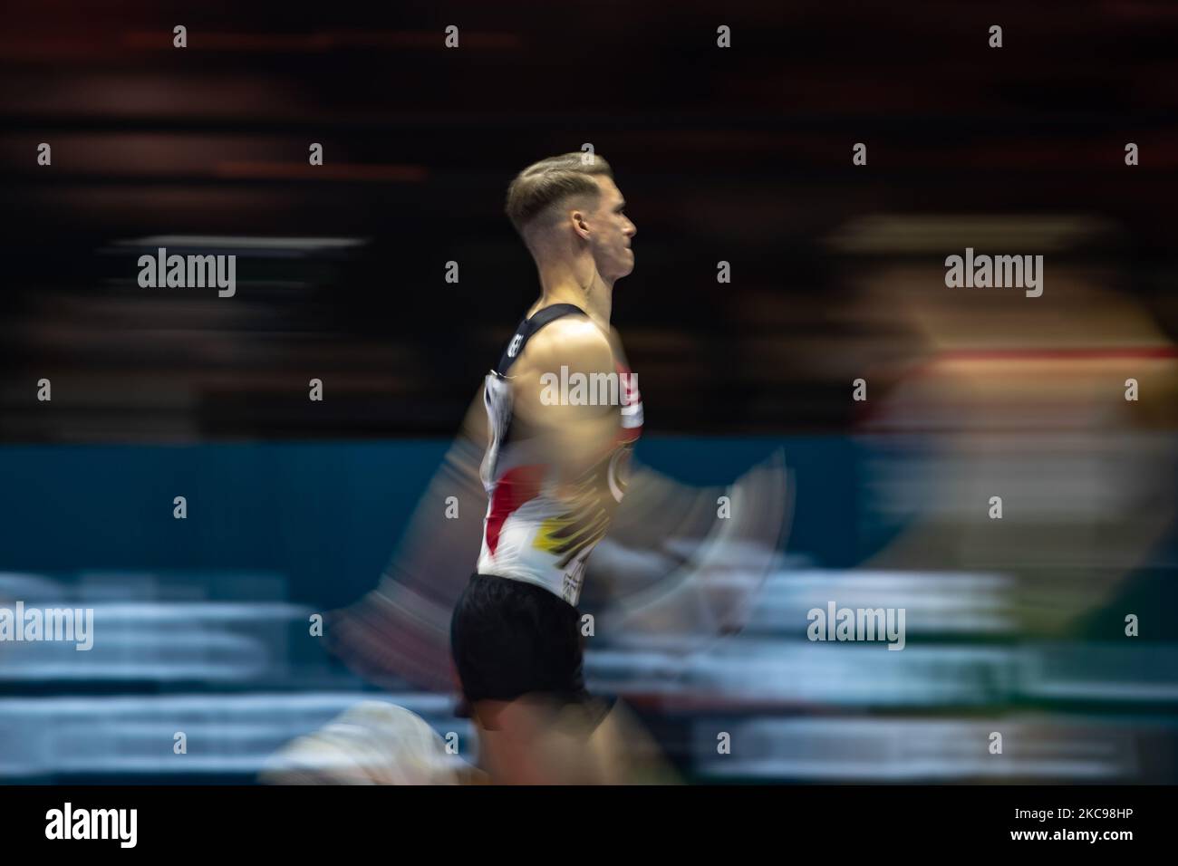 Liverpool, UK. 04th Nov, 2022. Liverpool, England, November 4th 2022 Lukas Dauser (GER) competes on Vault during the Men's All-Around Final at the FIG World Gymnastics Championships at the M&S Bank Arena in Liverpool, England Dan O' Connor (Dan O' Connor/SPP) Credit: SPP Sport Press Photo. /Alamy Live News Stock Photo