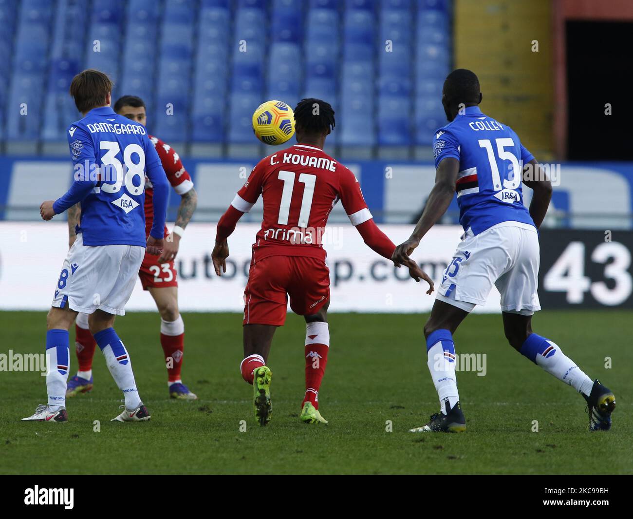 Christian Kouamé during Serie A match between Sampdoria v Fiorentina in ...
