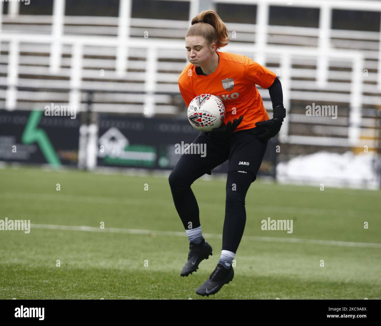 Faye Hazleton of London Bees during FA Women's Championship between Crystal Palace Women and London Bees Women at Hayes Lane Stadium , Bromley, UK on 14th January 2021 (Photo by Action Foto Sport/NurPhoto) Stock Photo