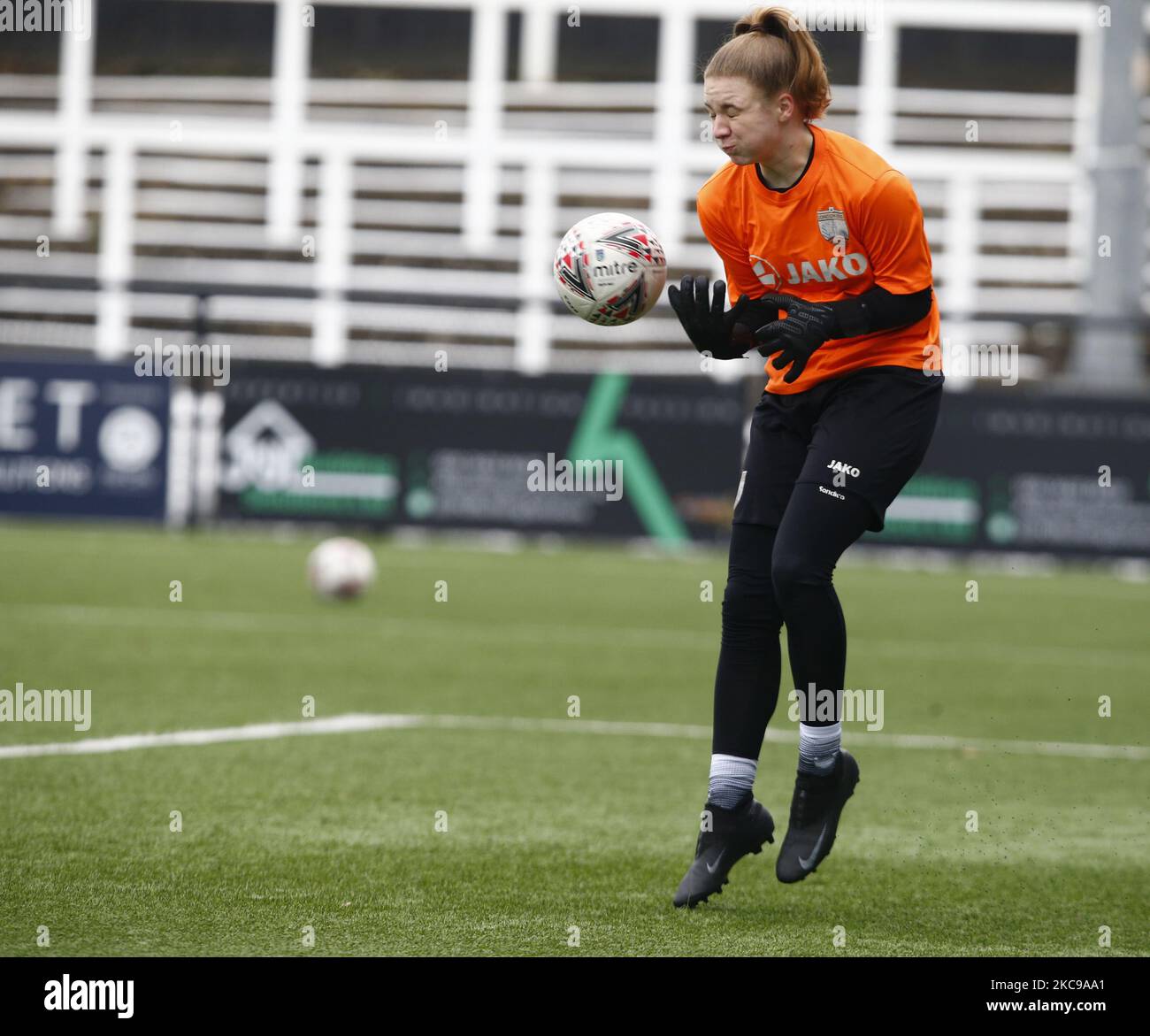 Faye Hazleton of London Bees during FA Women's Championship between Crystal Palace Women and London Bees Women at Hayes Lane Stadium , Bromley, UK on 14th January 2021 (Photo by Action Foto Sport/NurPhoto) Stock Photo