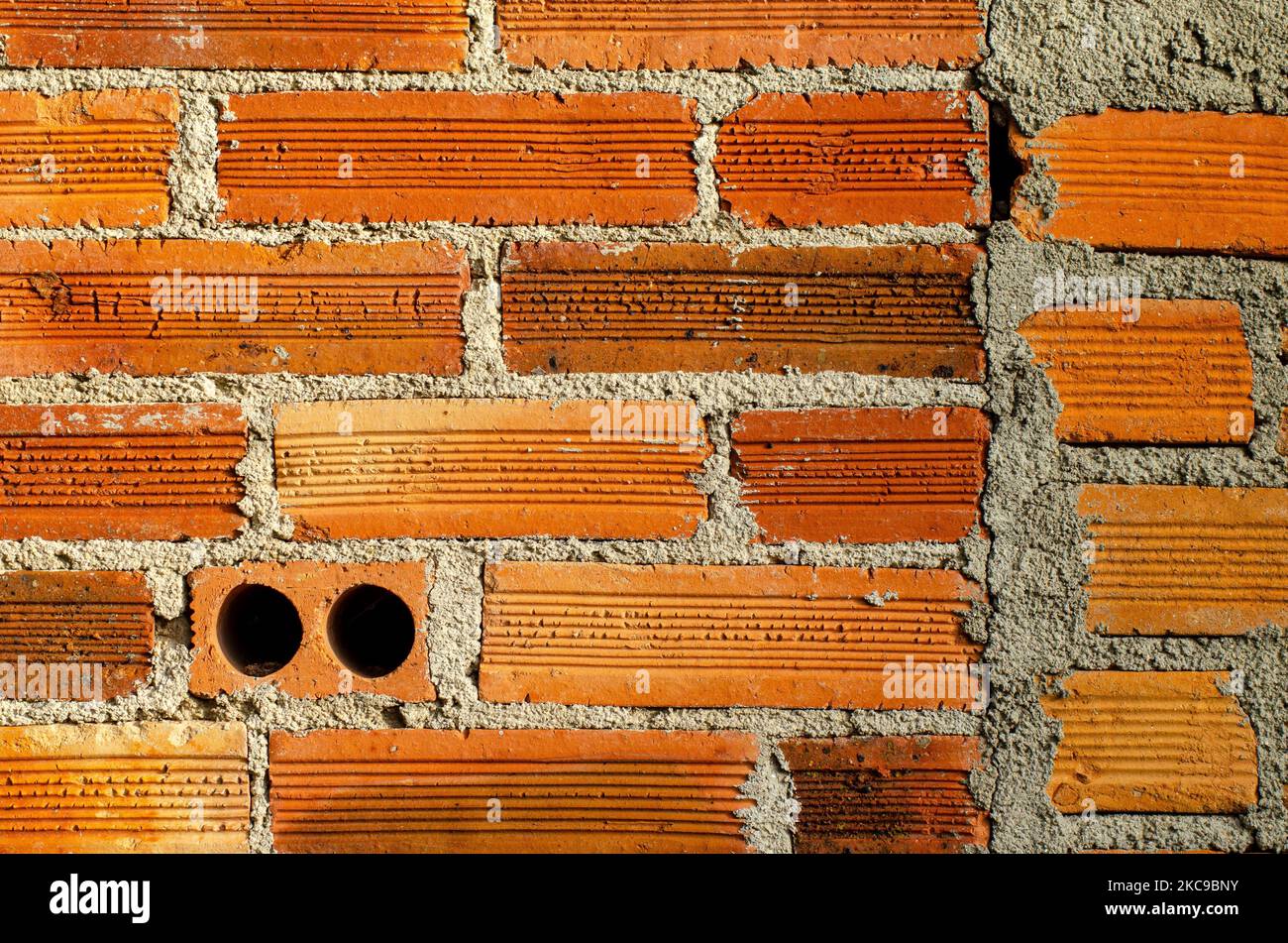 detail of a brick wall, construction texture Stock Photo - Alamy