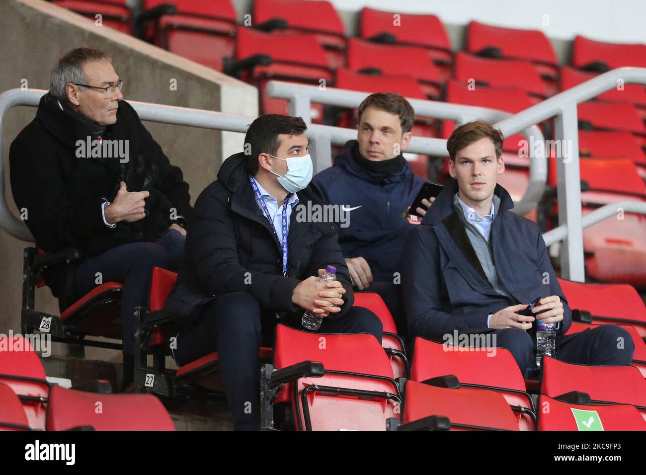 The propsective Sunderland owner Kyril Louis-Dreyfus (right) during the EFL Trophy match between Sunderland and Lincoln City at the Stadium Of Light, Sunderland on Wednesday 17th February 2021. (Photo by MI News/NurPhoto) Stock Photo