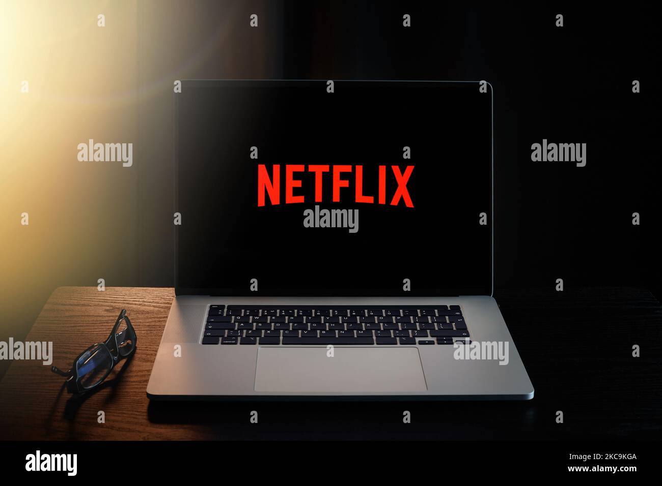 Netflix on laptop screen. Streaming service Stock Photo Alamy