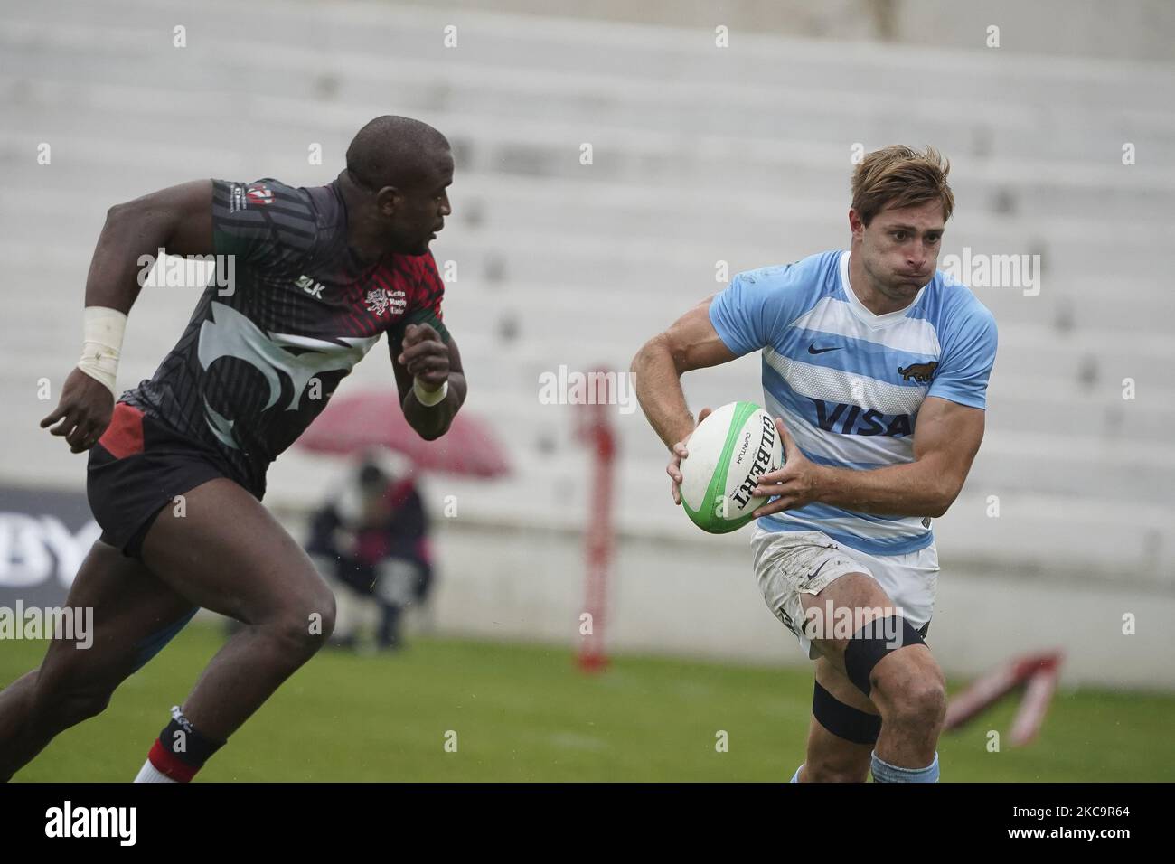 Rodrigo Isgro Argentina during match 21 between Argentina and Kenyan during Day Two of The Madrid Rugby Sevens International Tournament at Universidad Complutense de Madrid on February 21, 2021 in Madrid, (Photo by Oscar Gonzalez/NurPhoto) Stock Photo