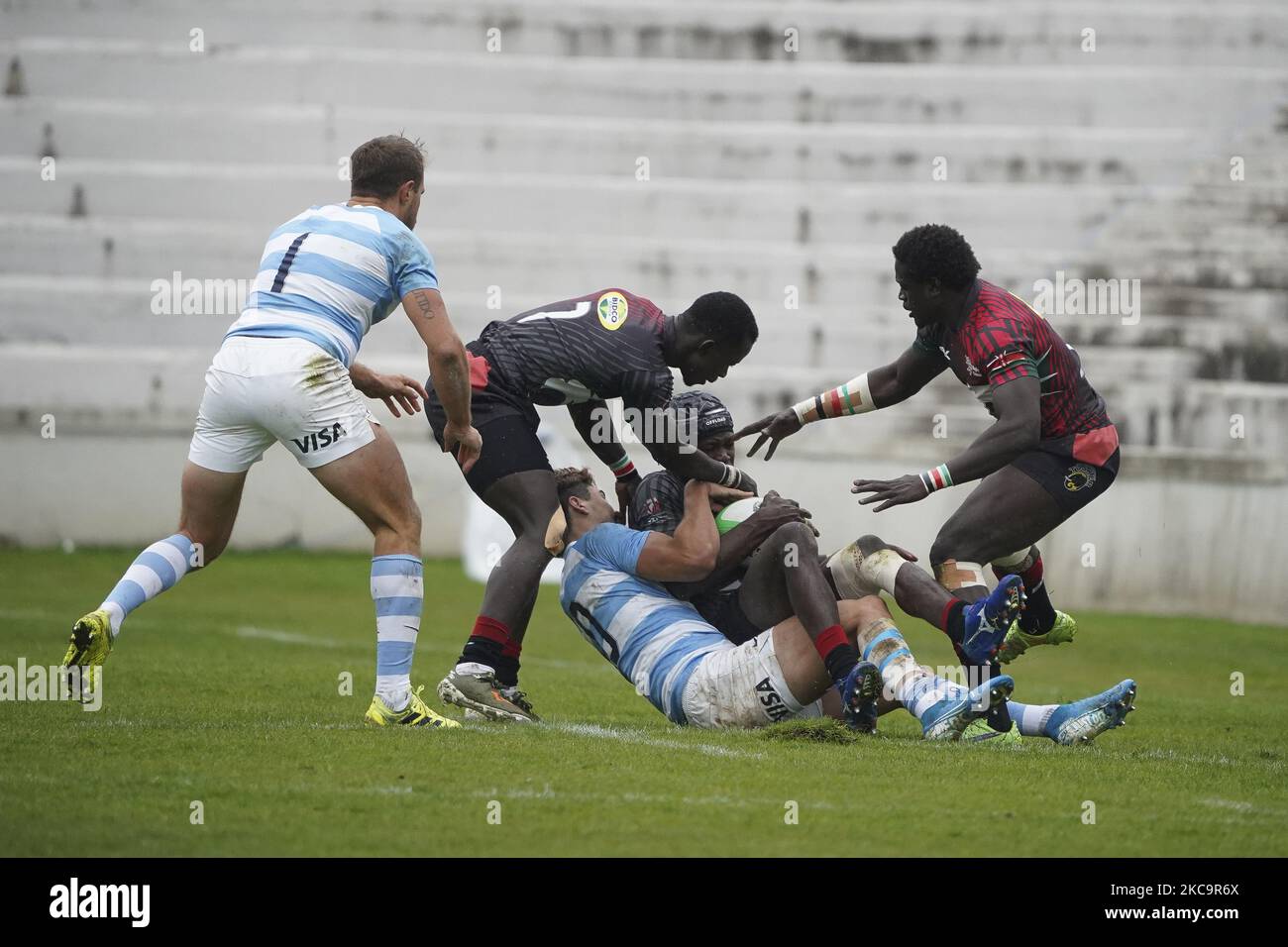 player of Argentina during match 21 between Argentina and Kenyan during Day Two of The Madrid Rugby Sevens International Tournament at Universidad Complutense de Madrid on February 21, 2021 in Madrid, (Photo by Oscar Gonzalez/NurPhoto) Stock Photo