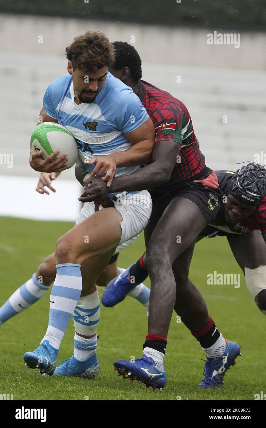 Ignacio Mendy of Argentina during match 21 between Argentina and Kenyan during Day Two of The Madrid Rugby Sevens International Tournament at Universidad Complutense de Madrid on February 21, 2021 in Madrid, (Photo by Oscar Gonzalez/NurPhoto) Stock Photo