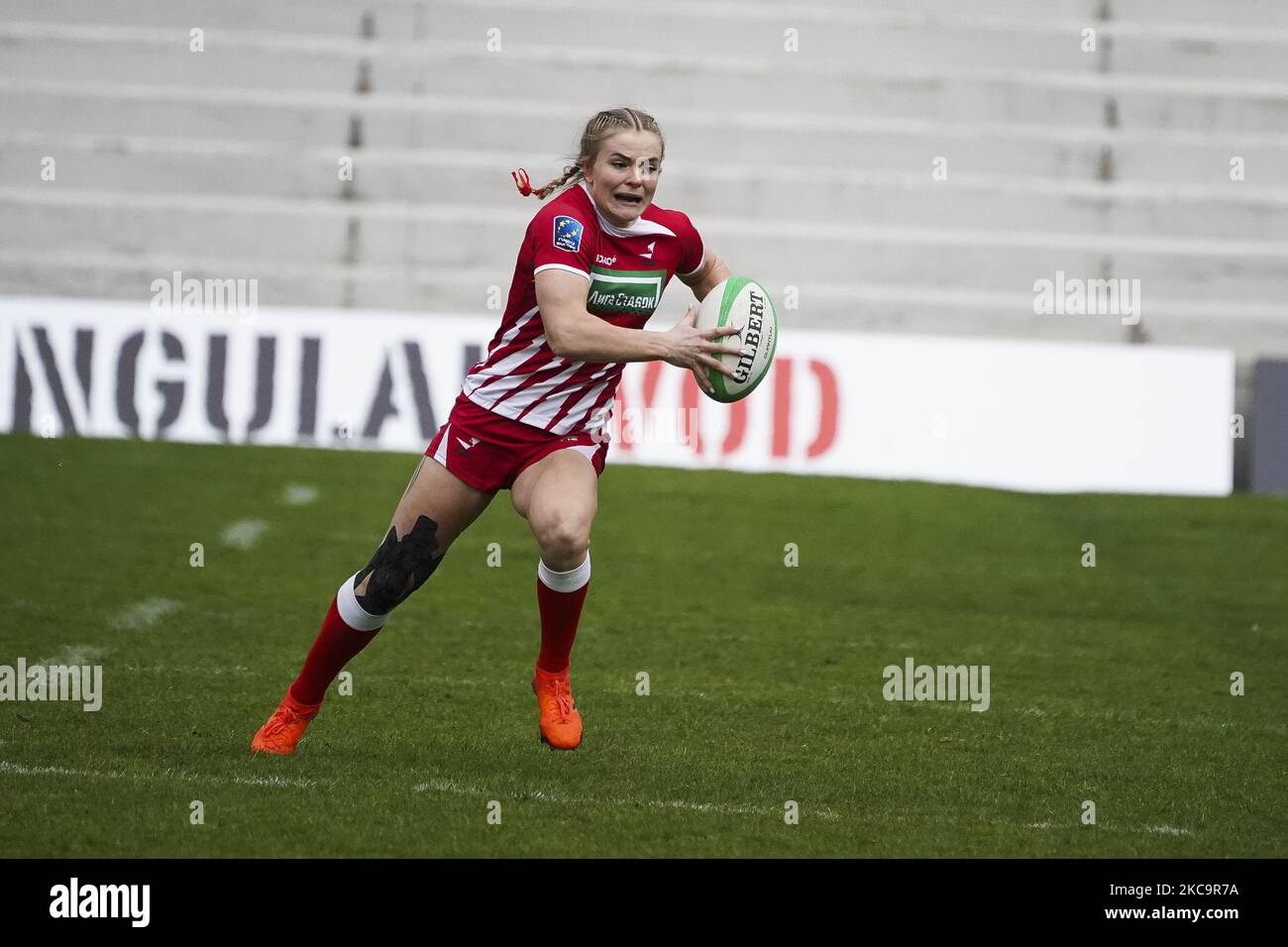 Alena Tiron of Russia during the Womens Finals between France and Russia during Day Two of The Madrid Rugby Sevens International Tournament at Universidad Complutense de Madrid on February 21, 2021 in Madrid (Photo by Oscar Gonzalez/NurPhoto) Stock Photo