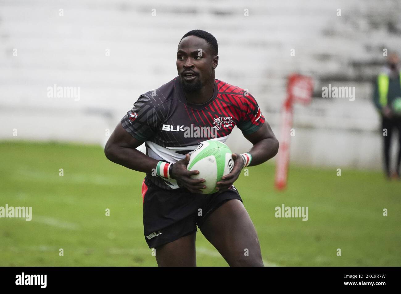 Willy Ambaka of Kenyan during the finals between Kenya and Argentina during Day Two of The Madrid Rugby Sevens International Tournament at Universidad Complutense de Madrid on February 21, 2021 in Madrid, (Photo by Oscar Gonzalez/NurPhoto) Stock Photo