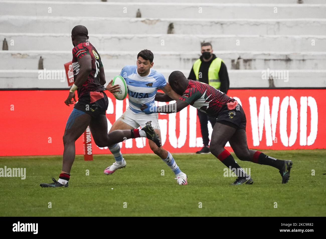 player of Kenyan during the finals between Kenya and Argentina during Day Two of The Madrid Rugby Sevens International Tournament at Universidad Complutense de Madrid on February 21, 2021 in Madrid, (Photo by Oscar Gonzalez/NurPhoto) Stock Photo