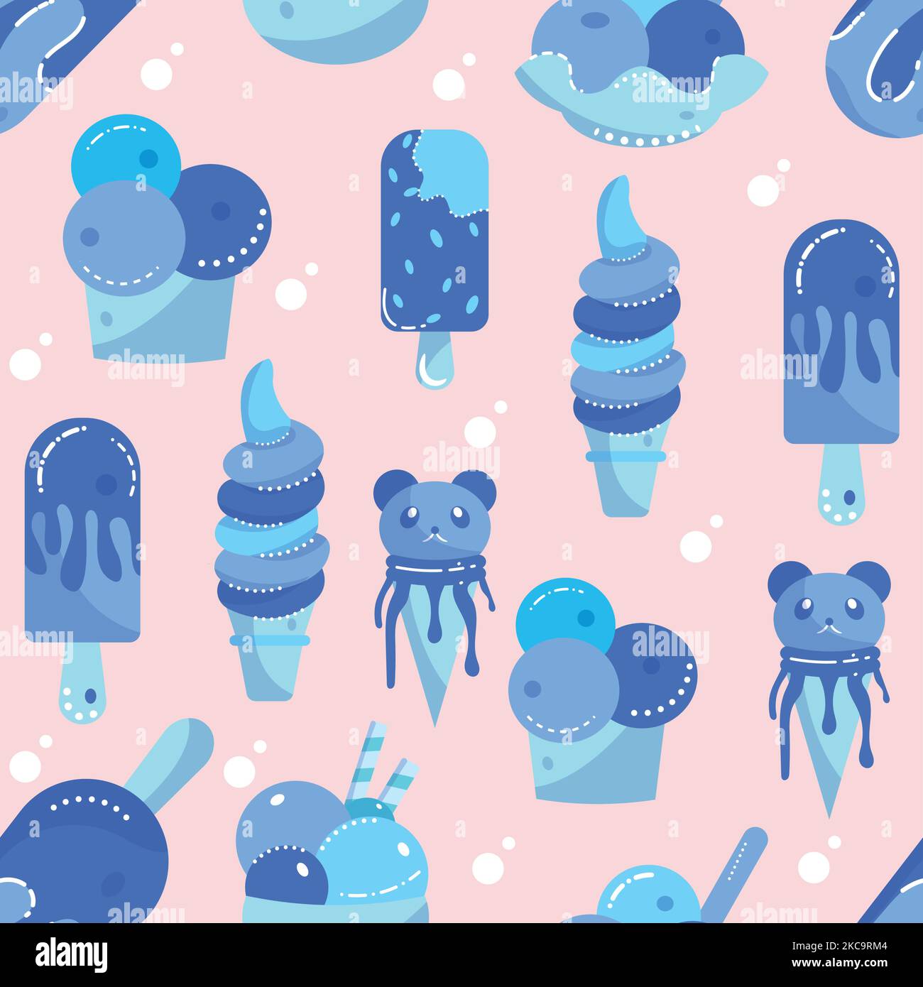 Seamless pattern background with ice cream icons Vector Stock Vector ...