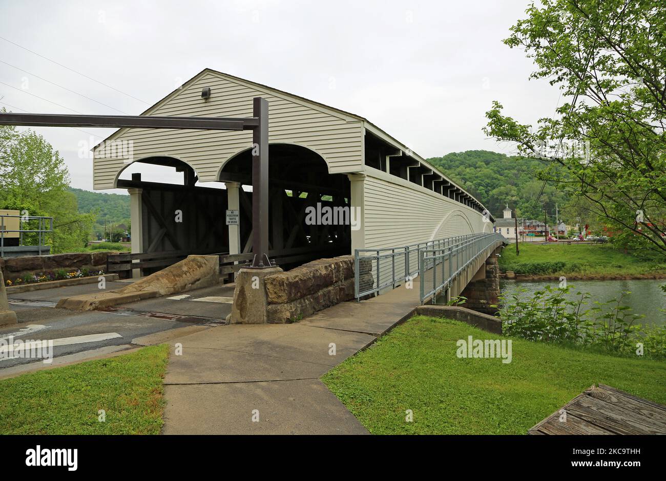 View at Philippi covered bridge West Virginia Stock Photo Alamy