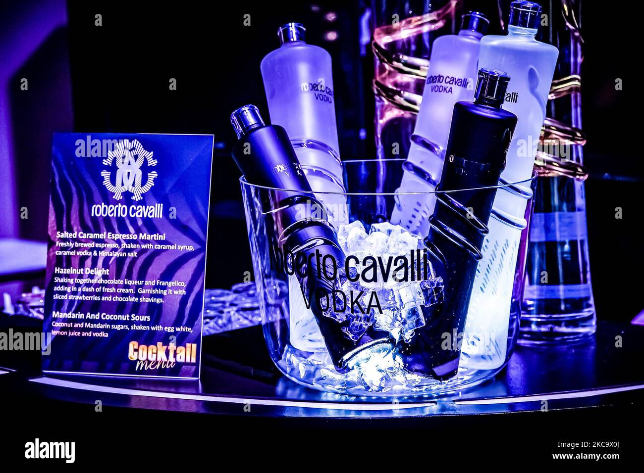 Vodka bottles on the bar counter at a party event in Johannesburg