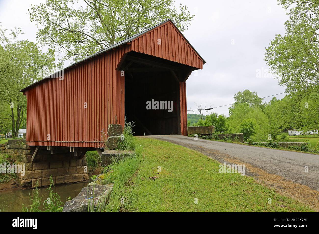 Walkersville covered bridge West Virginia Stock Photo Alamy