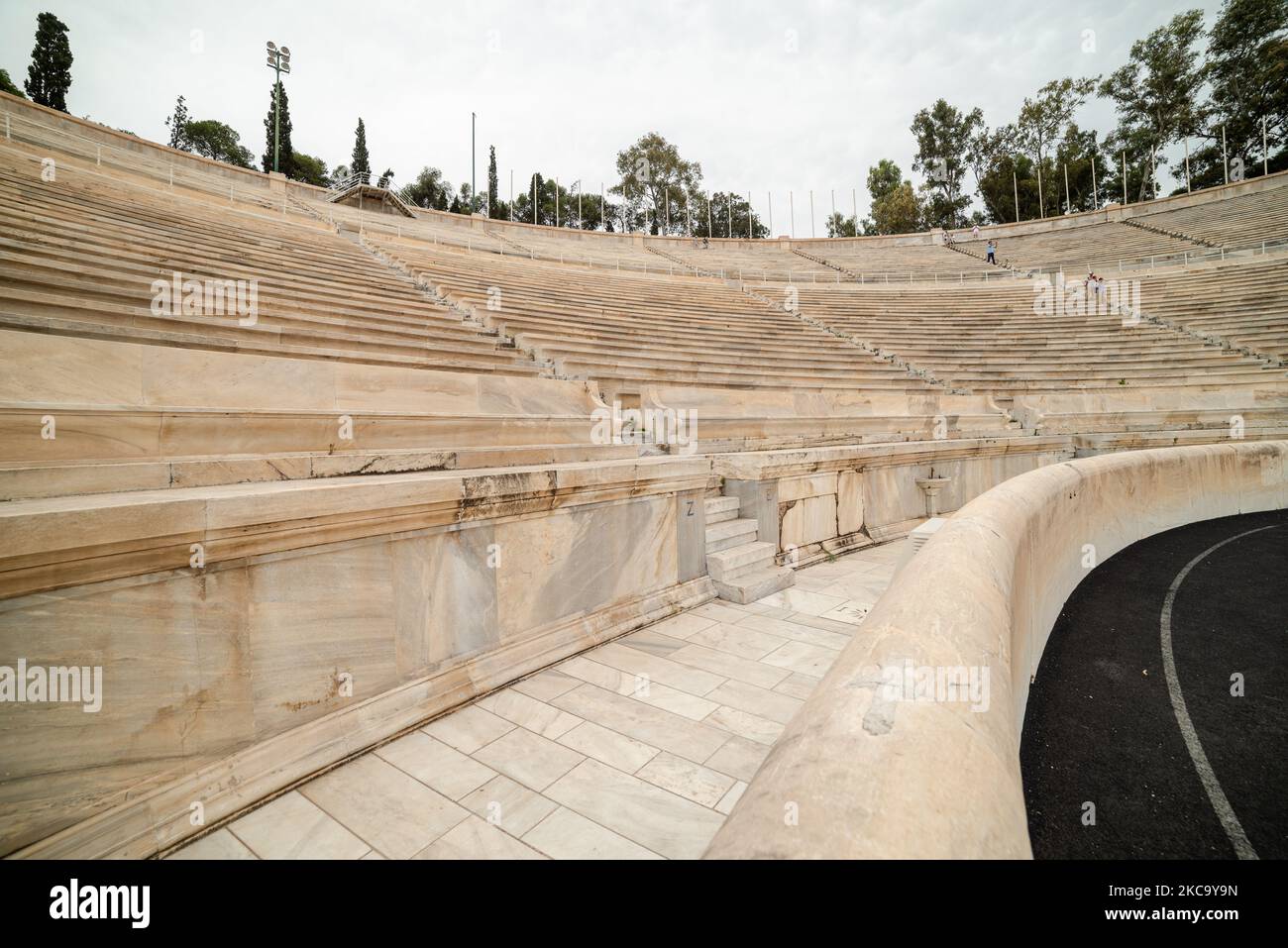 Athens, Greece - Curve view of the Panathenaic Stadium. Stock Photo