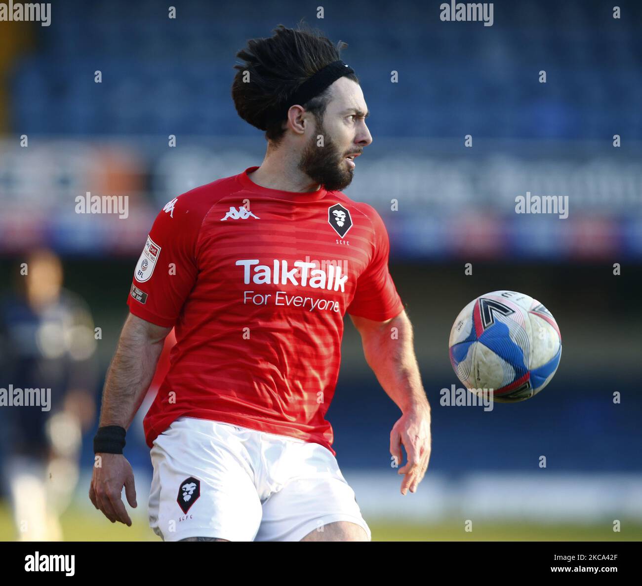 Richie Towell of Salford City during Sky Bet League Two between Southend United and Salford City at Roots Hall Stadium , Southend, UK on 27th February 2021 (Photo by Action Foto Sport/NurPhoto) Stock Photo