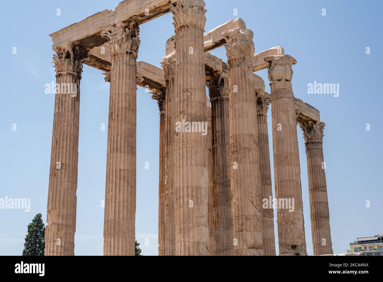 Greece - Temple of Zeus ruins in Athens. Stock Photo