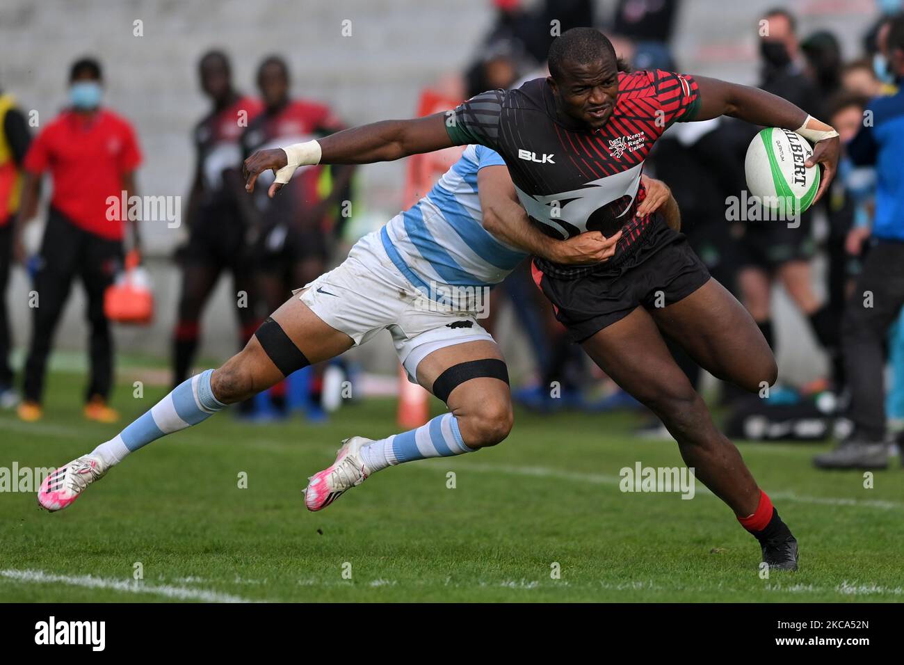 Players In action during the Madrid Rugby 7s Final match between