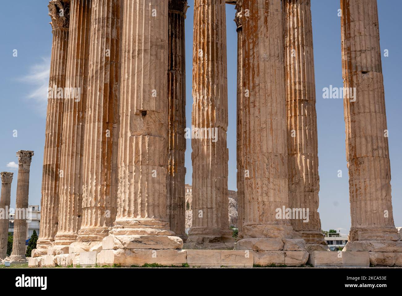 Greece - Day time  photo of the Temple of Zeus in Athens. Stock Photo
