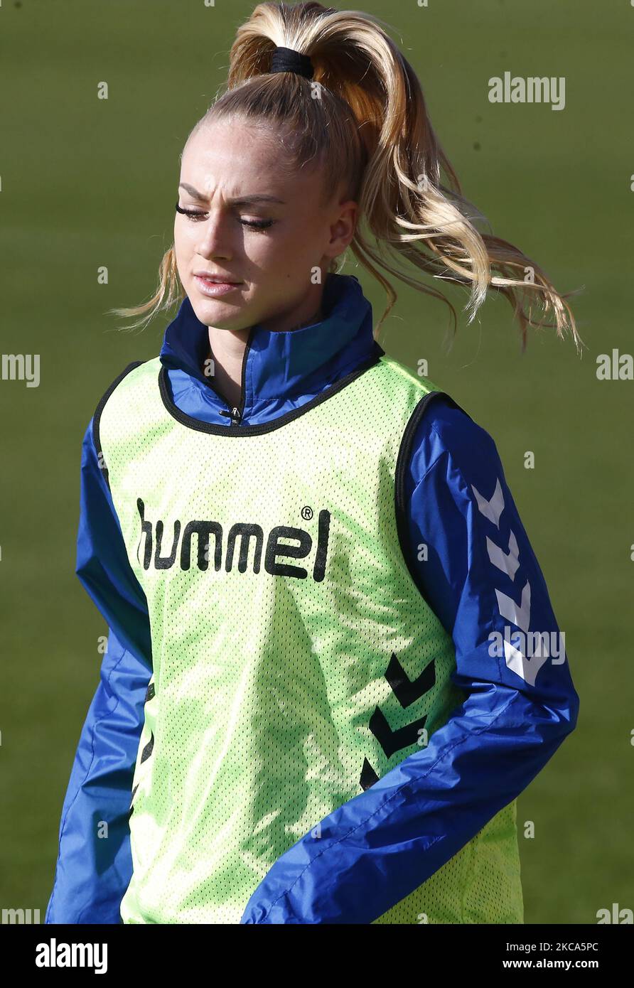 Alisha Lehmann of Everton Ladies (on Loan from West Ham United) during Barclays FA Women's Super League between Tottenham Hotspur and Everton at The Hive Stadium , Barnet UK on 28th February 2021 (Photo by Action Foto Sport/NurPhoto) Stock Photo