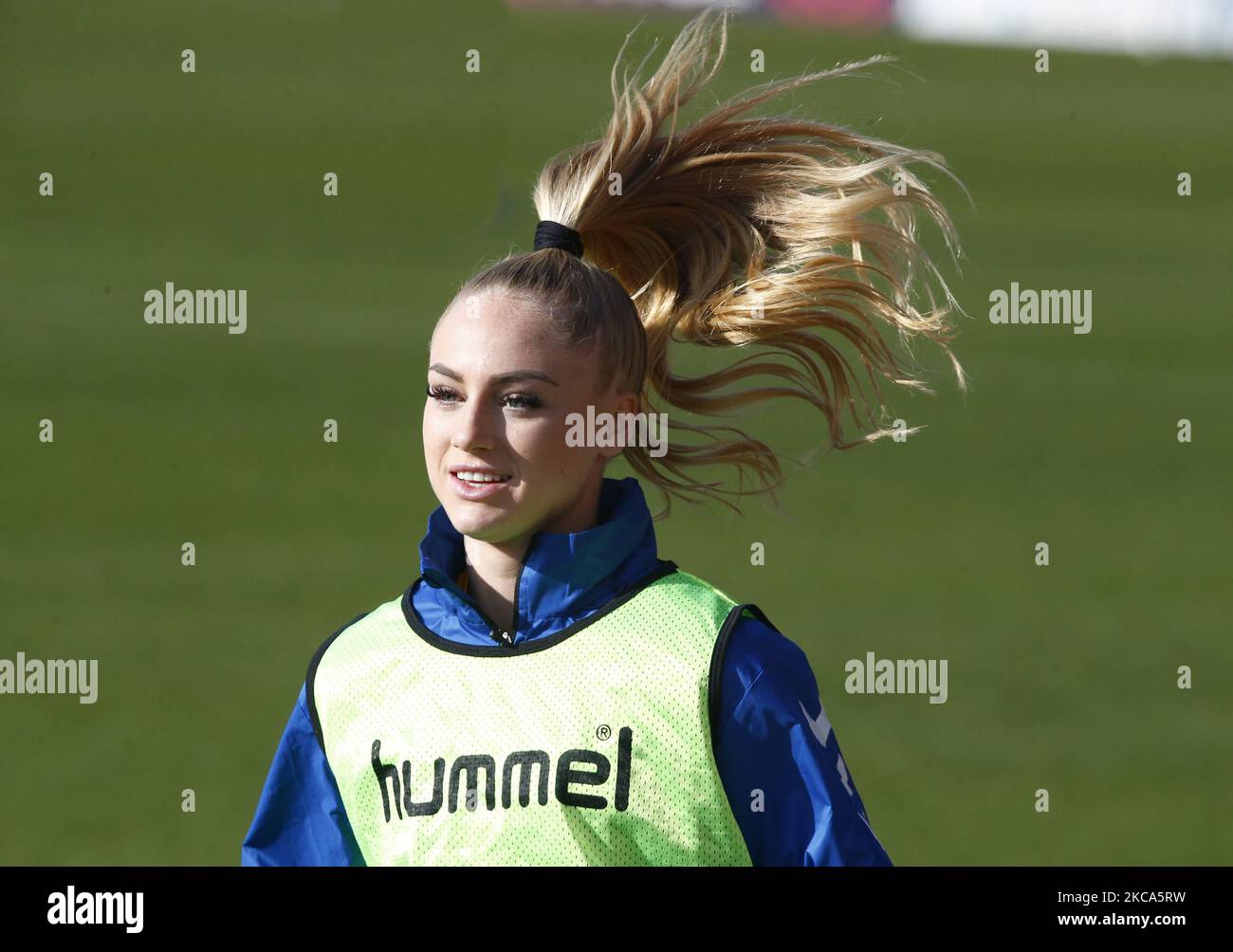 Alisha Lehmann of Everton Ladies (on Loan from West Ham United) during Barclays FA Women's Super League between Tottenham Hotspur and Everton at The Hive Stadium , Barnet UK on 28th February 2021 (Photo by Action Foto Sport/NurPhoto) Stock Photo