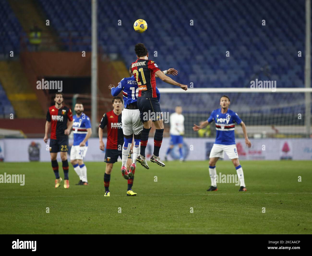 Genoa, Italy. 30 April 2022. Manolo Portanova of Genoa CFC in action during  the Serie A football match between UC Sampdoria and Genoa CFC. Credit:  Nicolò Campo/Alamy Live News Stock Photo - Alamy