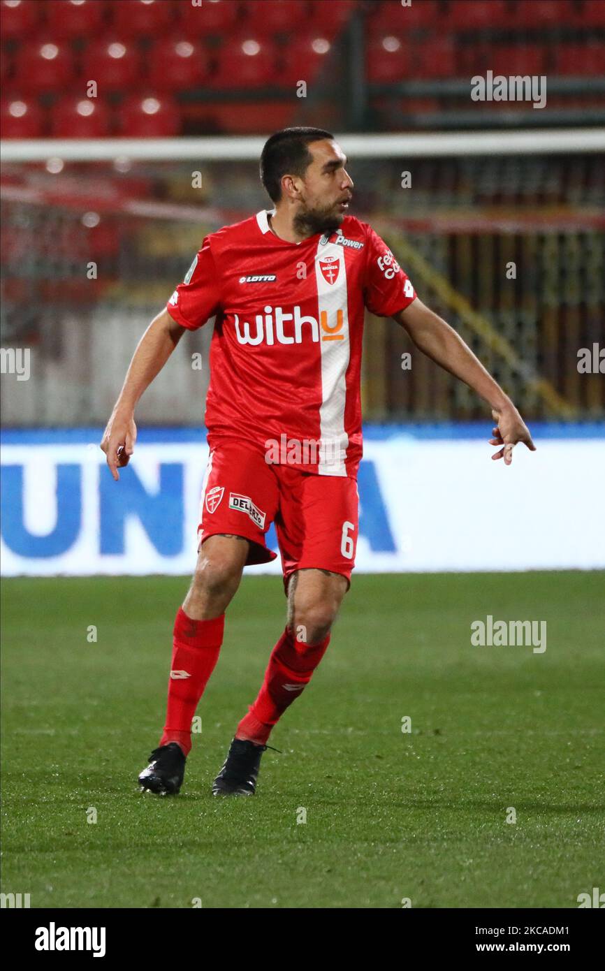 Giuseppe Bellusci of AC Monza in action during the Serie B match between AC Monza and Pordenone Calcio at Stadio Brianteo on March 06, 2021 in Monza, Italy. (Photo by Mairo Cinquetti/NurPhoto) Stock Photo