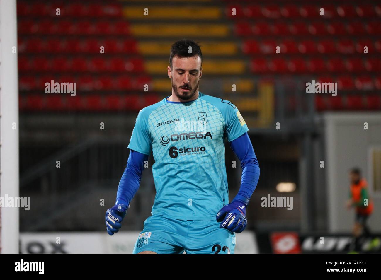 Samuele Perisan of Pordenone Calcio in action during the Serie B match between AC Monza and Pordenone Calcio at Stadio Brianteo on March 06, 2021 in Monza, Italy. (Photo by Mairo Cinquetti/NurPhoto) Stock Photo