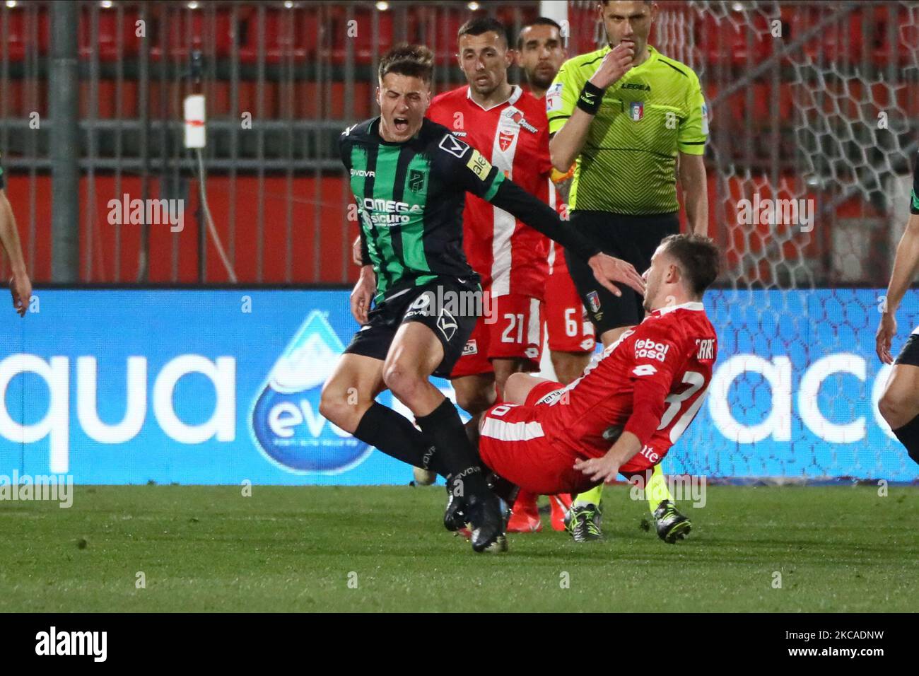Carlos Augusto of AC Monza in action during the Serie B match between AC Monza and Pordenone Calcio at Stadio Brianteo on March 06, 2021 in Monza, Italy. (Photo by Mairo Cinquetti/NurPhoto) Stock Photo