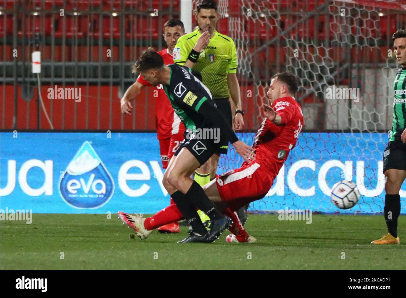 Carlos Augusto of AC Monza in action during the Serie B match between AC Monza and Pordenone Calcio at Stadio Brianteo on March 06, 2021 in Monza, Italy. (Photo by Mairo Cinquetti/NurPhoto) Stock Photo