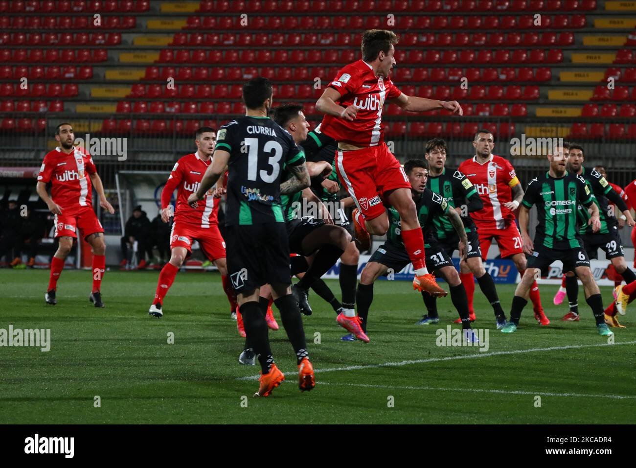 Davide Frattesi of AC Monza in action during the Serie B match between AC Monza and Pordenone Calcio at Stadio Brianteo on March 06, 2021 in Monza, Italy. (Photo by Mairo Cinquetti/NurPhoto) Stock Photo