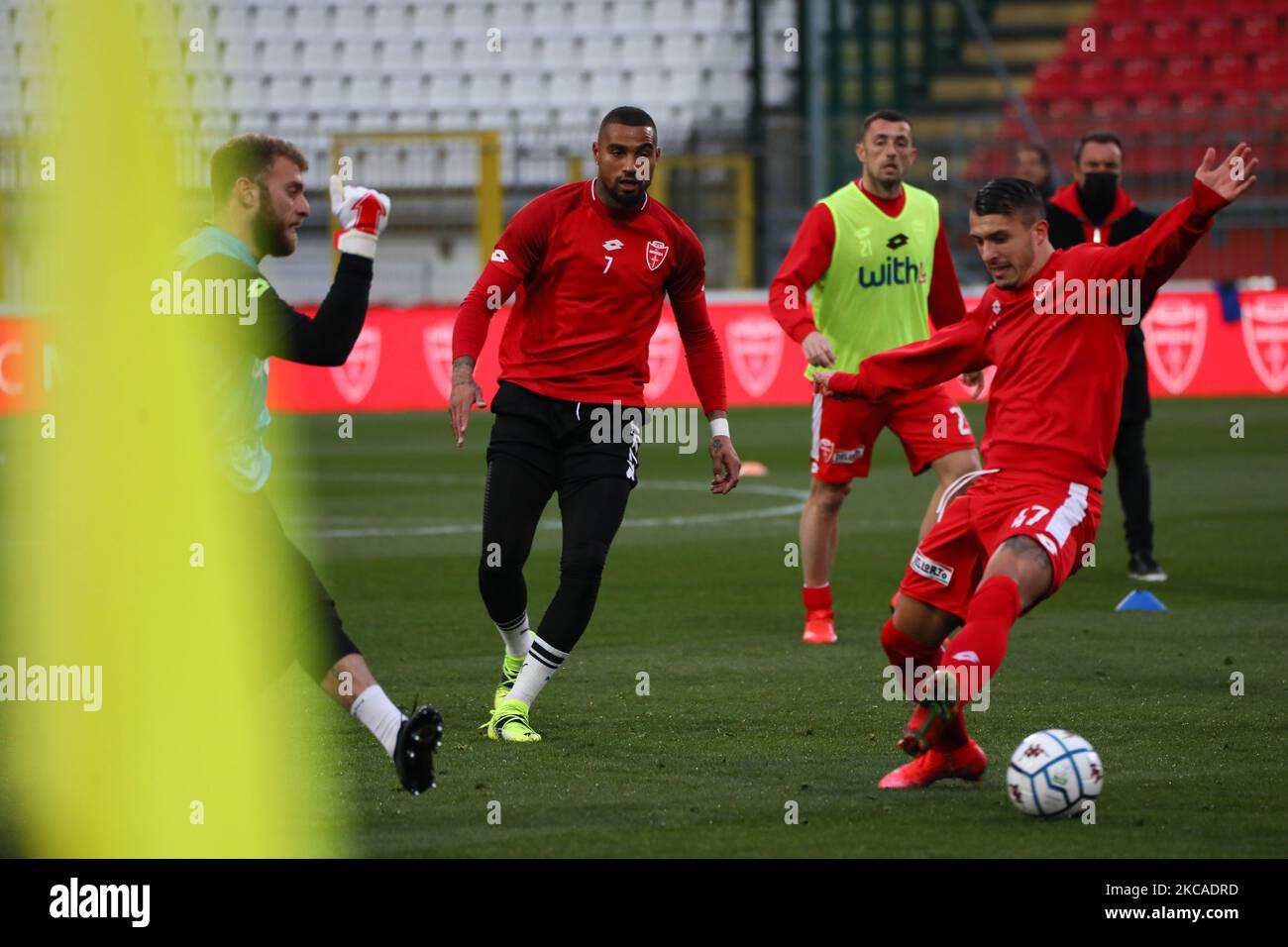 Kevin-Prince Boateng of AC Monza in action during the Serie B match between AC Monza and Pordenone Calcio at Stadio Brianteo on March 06, 2021 in Monza, Italy. (Photo by Mairo Cinquetti/NurPhoto) Stock Photo