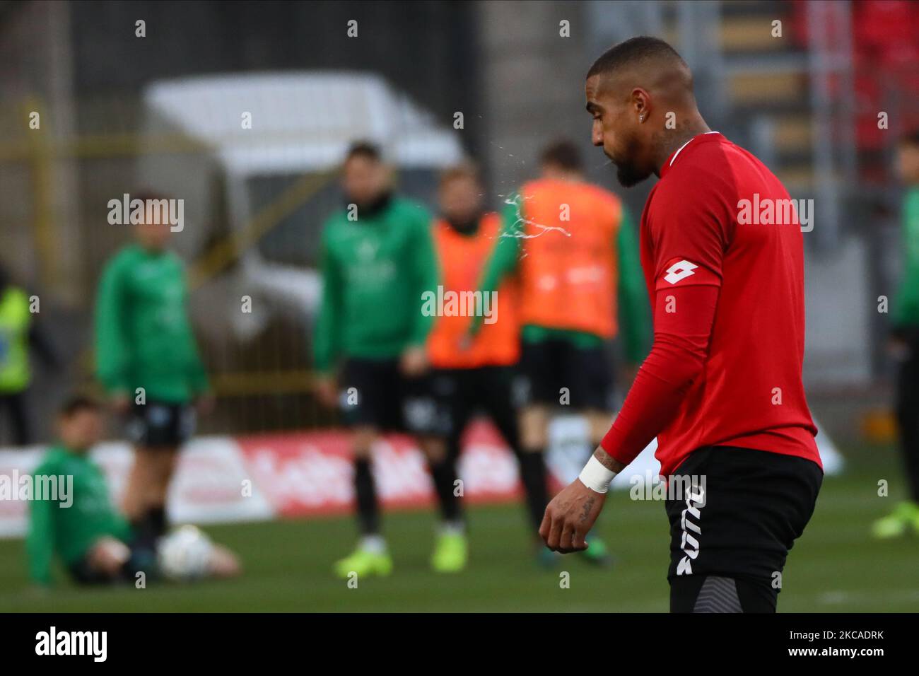 Kevin-Prince Boateng of AC Monza in action during the Serie B match between AC Monza and Pordenone Calcio at Stadio Brianteo on March 06, 2021 in Monza, Italy. (Photo by Mairo Cinquetti/NurPhoto) Stock Photo