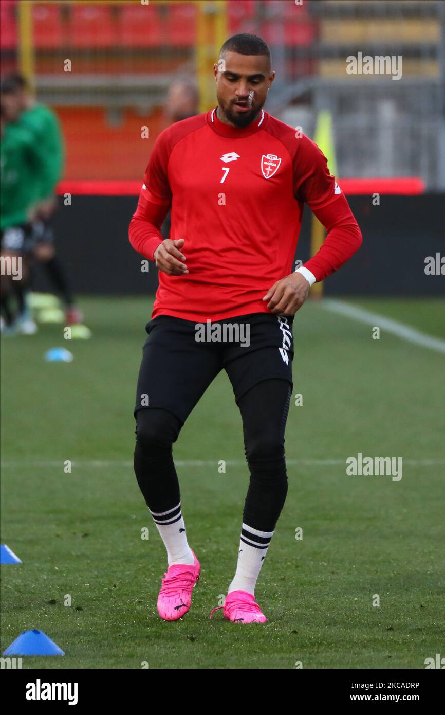 Kevin-Prince Boateng of AC Monza in action during the Serie B match between AC Monza and Pordenone Calcio at Stadio Brianteo on March 06, 2021 in Monza, Italy. (Photo by Mairo Cinquetti/NurPhoto) Stock Photo