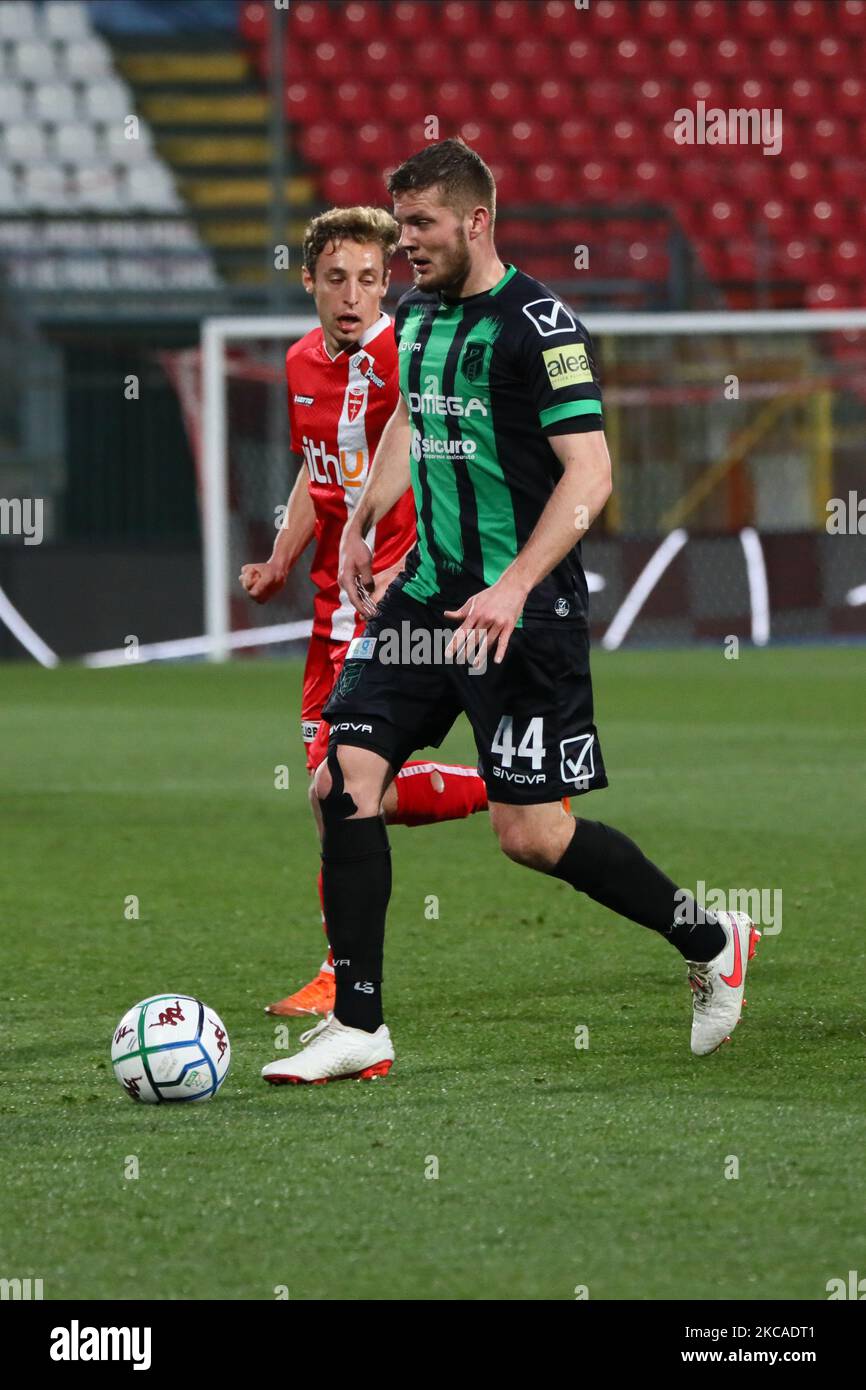 Adam Chrzanowski of Pordenone Calcio in action during the Serie B match between AC Monza and Pordenone Calcio at Stadio Brianteo on March 06, 2021 in Monza, Italy. (Photo by Mairo Cinquetti/NurPhoto) Stock Photo