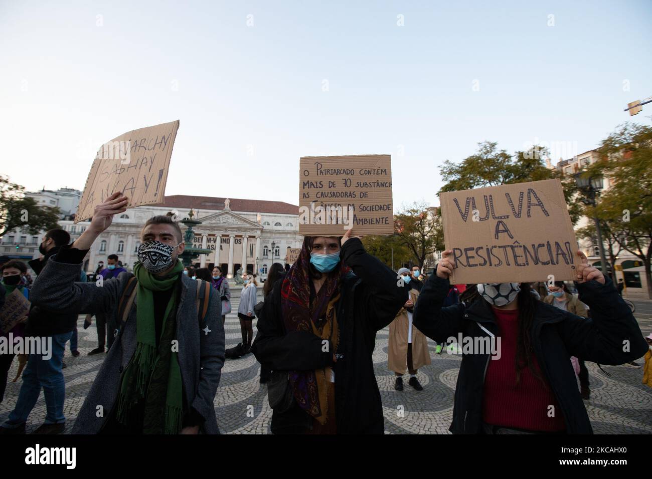 Woman Protest People gather to protest for women's rights, for better conditions and ...
