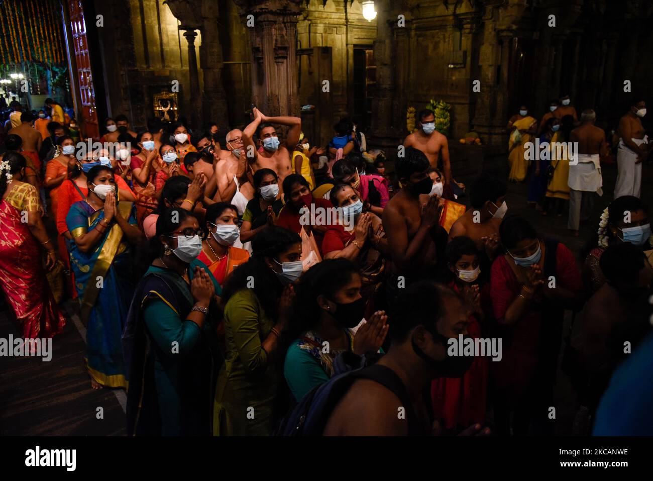 Hindu devotees worship during Maha Shivaratri day in Colombo on March