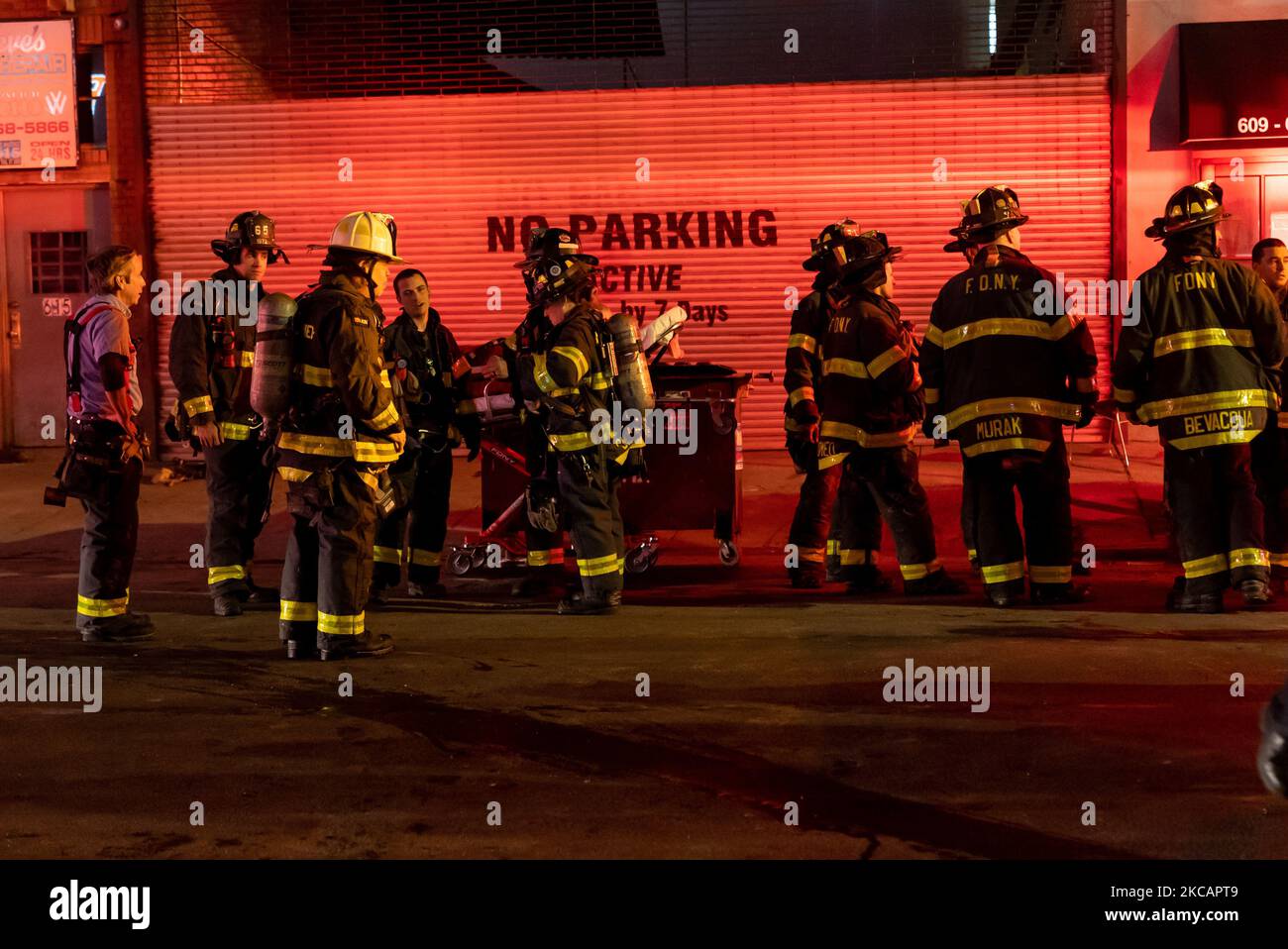 FDNY Personnel Are Seen At A Auto Shop Fire In Midtown, Manhattan, New ...