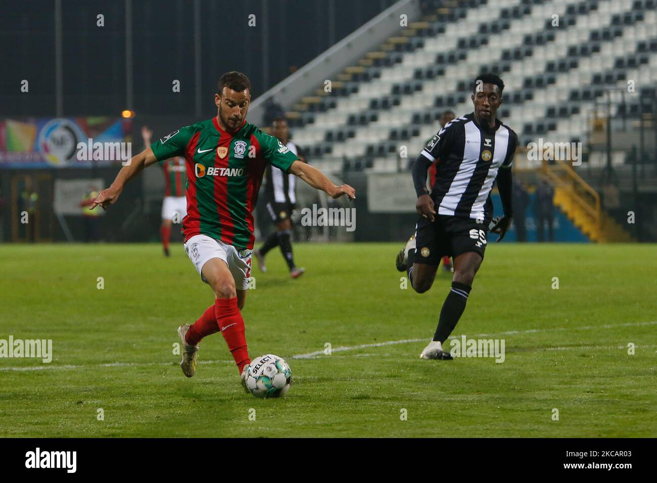 CS Maritimo Goalkeeper Amir Abedzadeh in action during the Liga Nos match  between CD Nacional and CS Maritimo at Estádio da Madeira on March 12, 2021  in Funchal, Madeira, Portugal. (Photo by