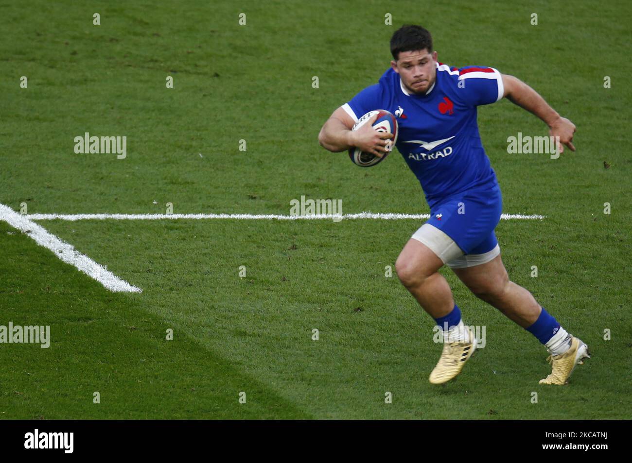 Julien Marchand of France during Guinness 6 Nations between England and France at Twickenham Stadium , London, UK on 13th March 2021 (Photo by Action Foto Sport/NurPhoto) Stock Photo