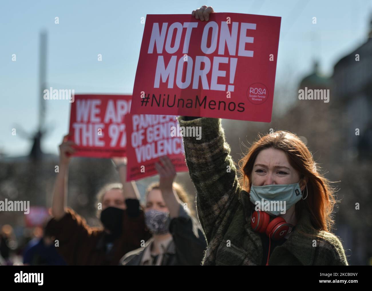Irish women during a solidarity protest with women in the UK against ...