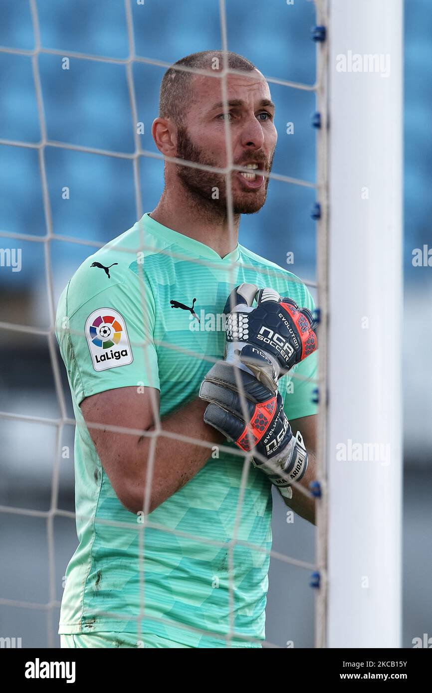 Giorgi Makaridze of Almeria during the La Liga Smartbank match between UD Almeria and UD Las Palmas at Estadio Juegos del Mediterraneo on February 14, 2021 in Almeria, Spain. Sporting stadiums around Spain remain under strict restrictions due to the Coronavirus Pandemic as Government social distancing laws prohibit fans inside venues resulting in games being played behind closed doors. (Photo by Jose Breton/Pics Action/NurPhoto) Stock Photo