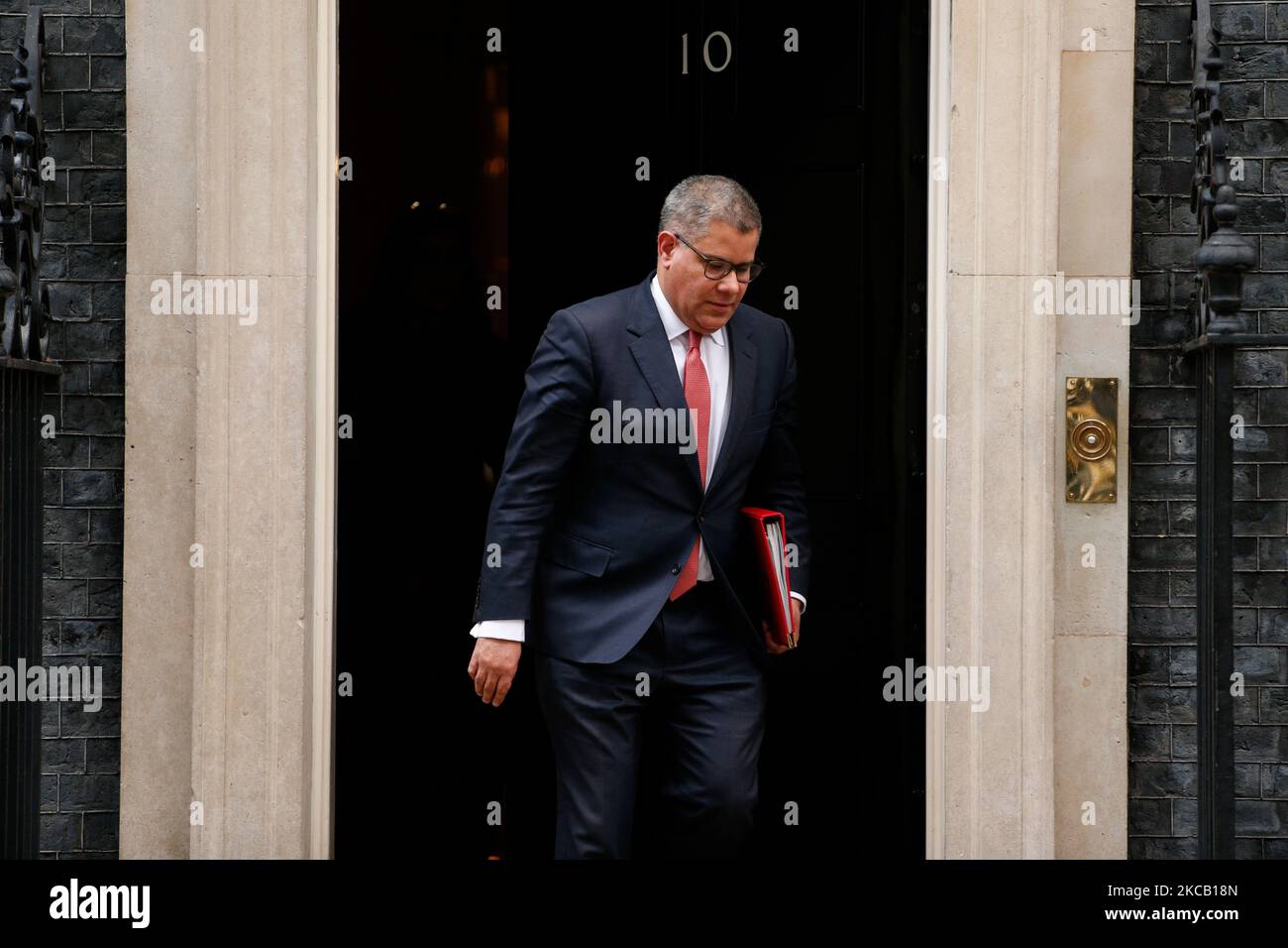 President of the 26th United Nations Climate Change Conference (COP26) Alok Sharma, Conservative Party MP for Reading West, leaves 10 Downing Street in London, England, on March 16, 2021. (Photo by David Cliff/NurPhoto) Stock Photo