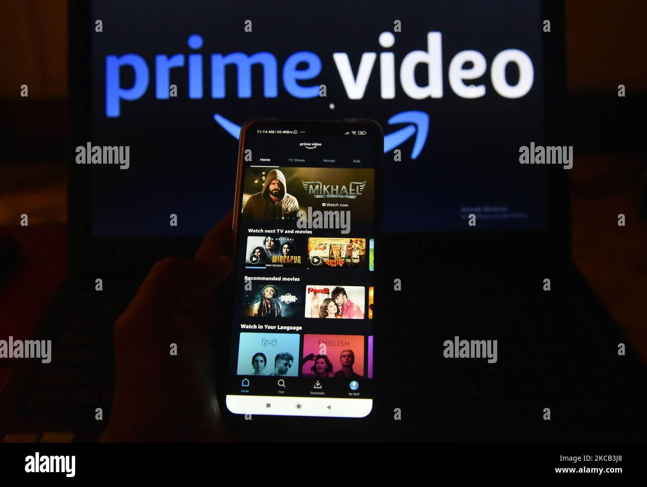 A Illustration photo of Amazon Prime Video logo can be seen in Kolkata