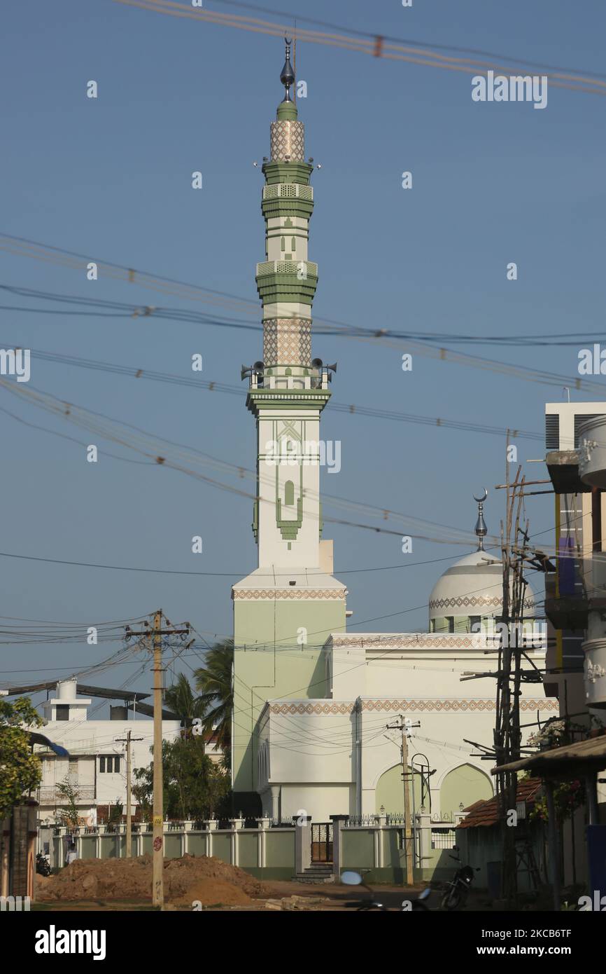 Mosque in the small town of Velankanni in Tamil Nadu, India. Velankanni