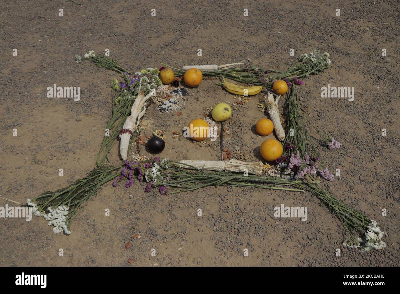 Seasonal Ritual Zones An offering in the archeological zone of Cerro de la Estrella ...