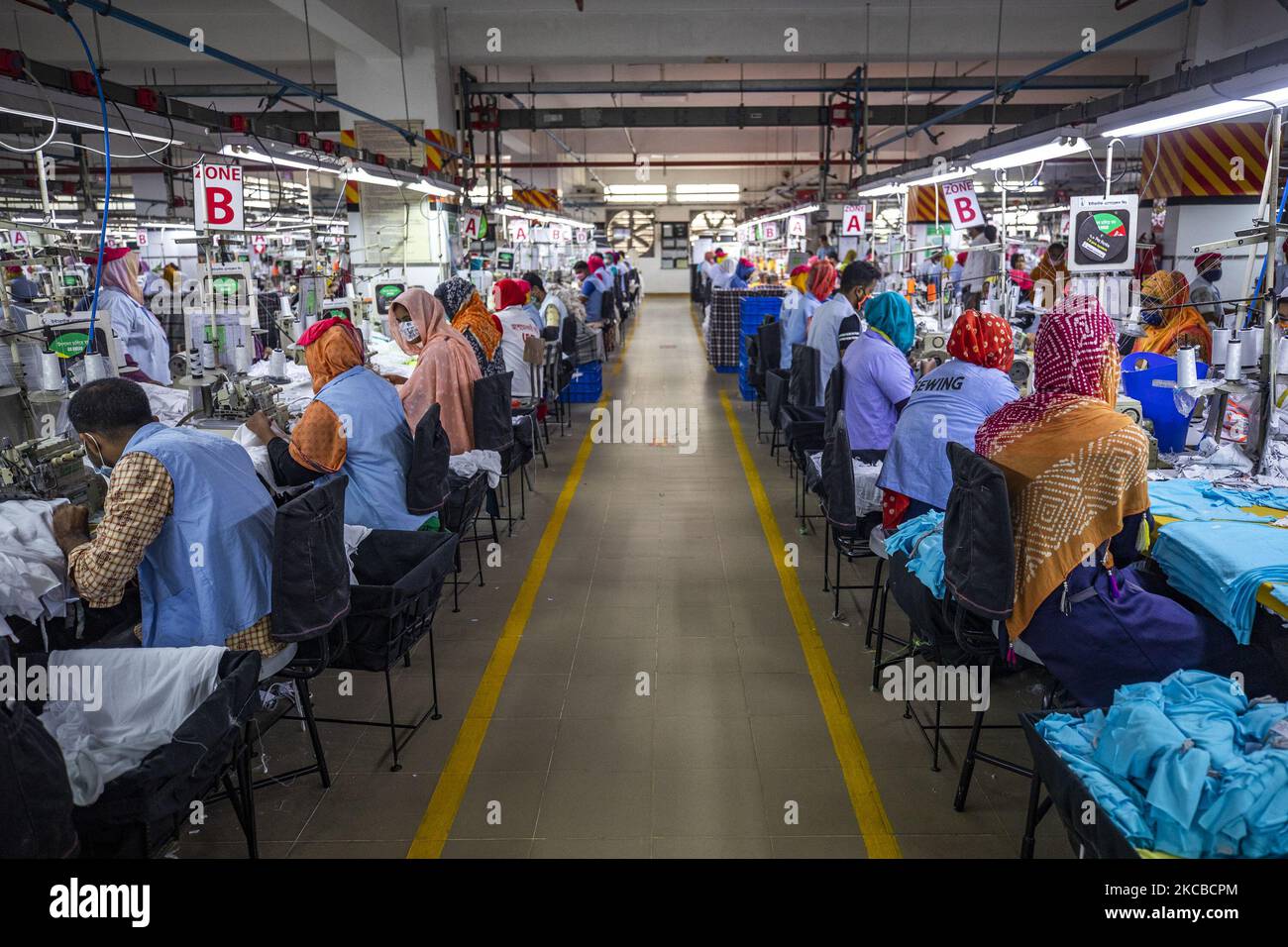 Ready made garments worker works in a garments factory in Gazipur on