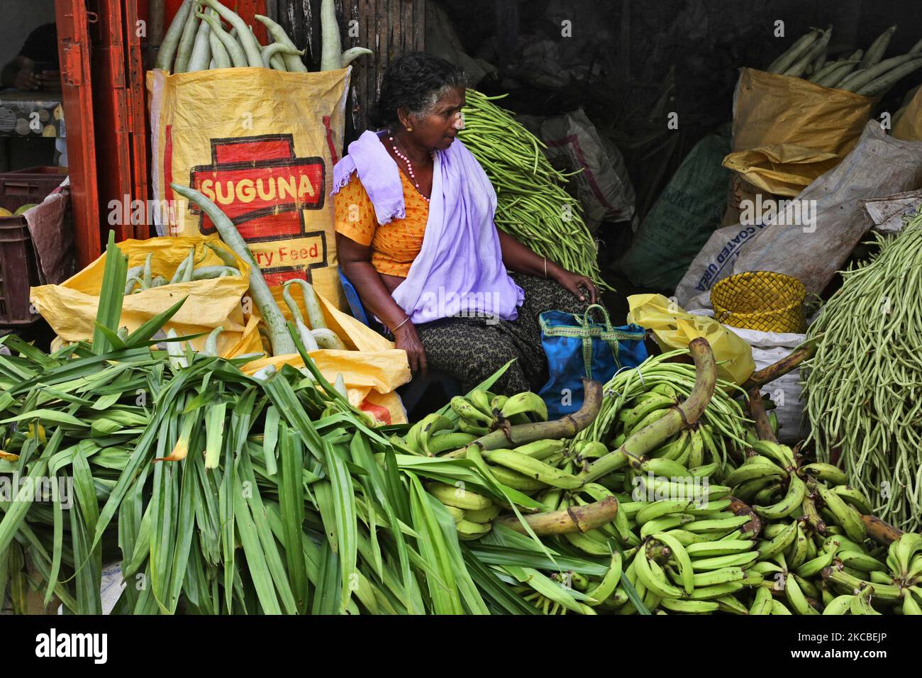 Fruit and vegetables being sold at the Chalai market in the city of