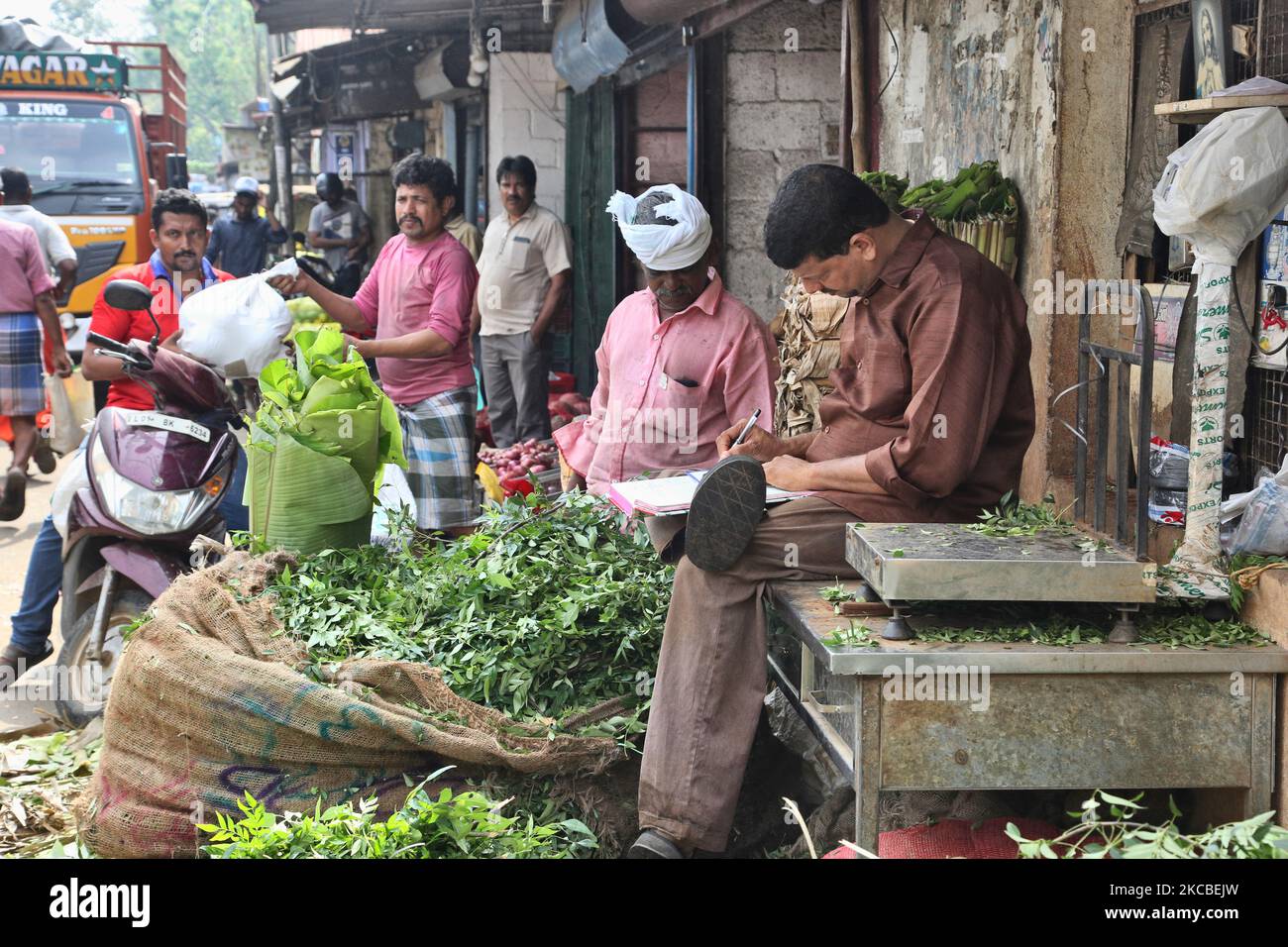 Fruit and vegetables being sold at the Chalai market in the city of