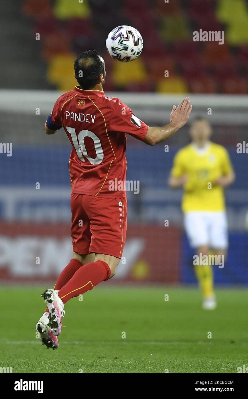 Goran Pandev during the FIFA World Cup Qatar 2022 qualification football match Romania v North Macedonia in Bucharest, on March 25, 2021. (Photo by Alex Nicodim/NurPhoto) Stock Photo