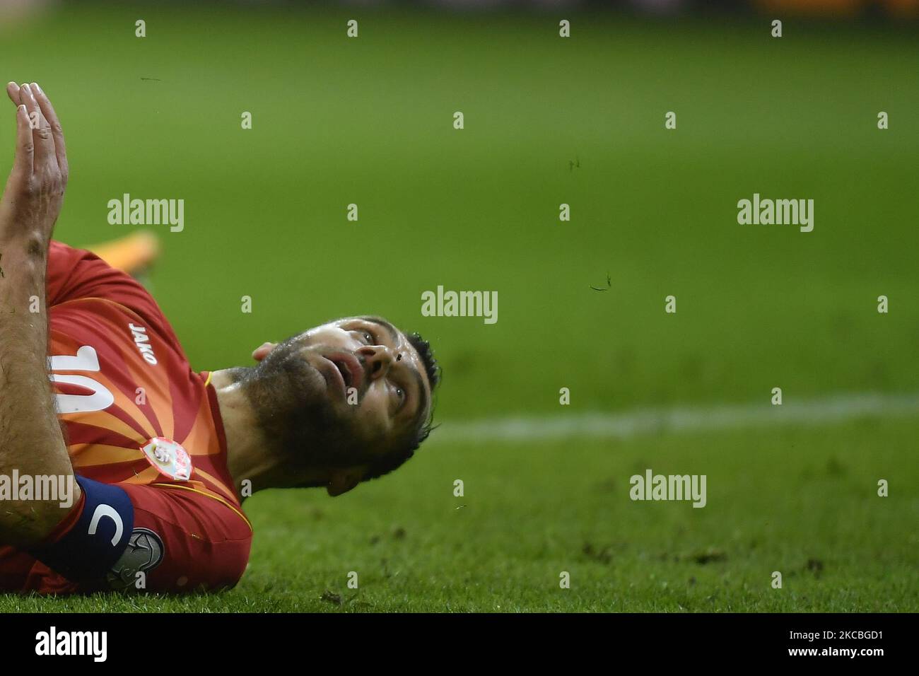 Goran Pandev during the FIFA World Cup Qatar 2022 qualification football match Romania v North Macedonia in Bucharest, on March 25, 2021. (Photo by Alex Nicodim/NurPhoto) Stock Photo